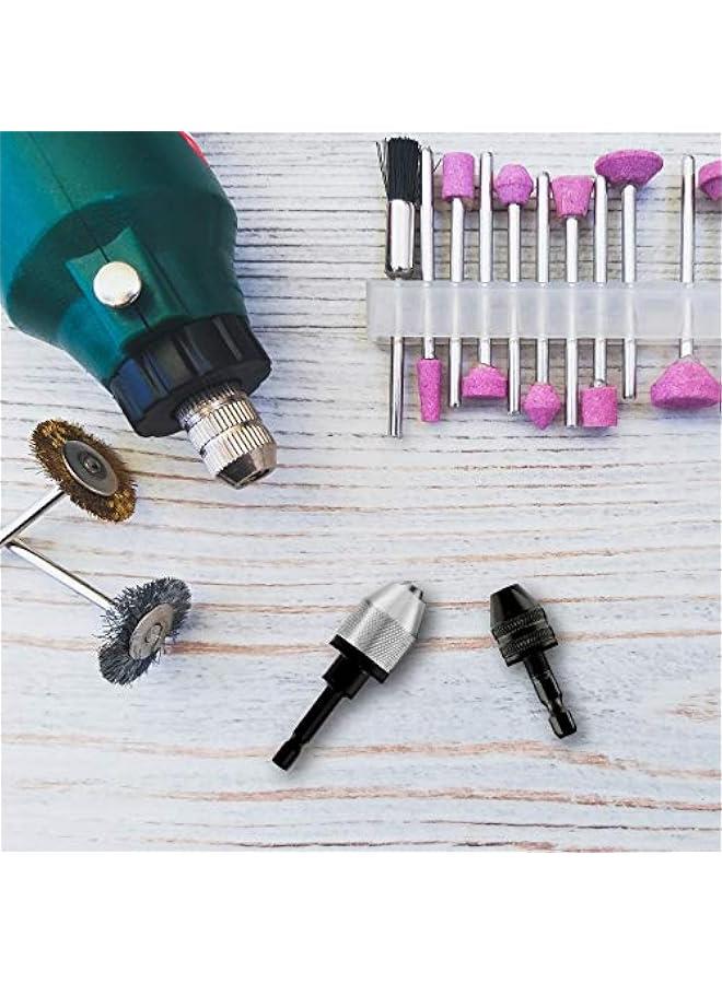 Honoson Keyless Drill Chuck Bit 1/4 Inch Hex Shank Keyless Drill Chuck Fast Change Converter Extension Screwdriver Adapter in 0.3-6.5 Mm, 0.3-3.6 mm for Tool Attachment(2 Pieces) - Image 4